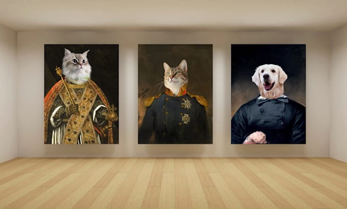 Bestseller - create custom royal pet portrait from photoshop