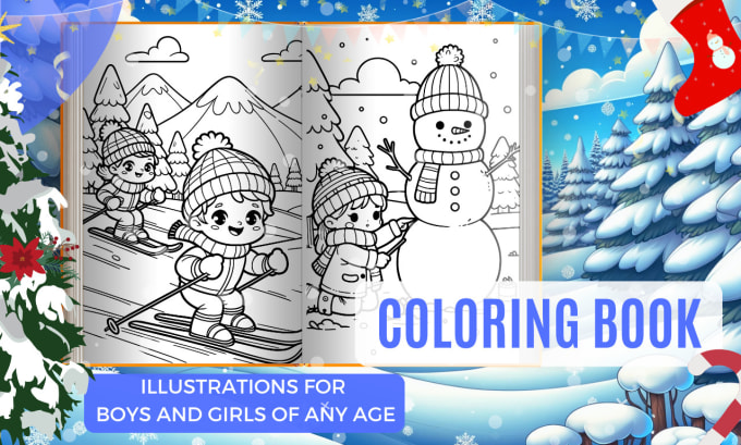 Gig Preview - Draw cute and creative coloring pages for kids