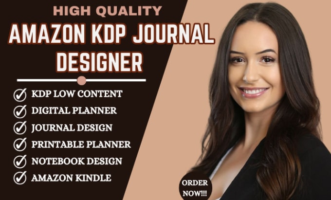 Gig Preview - Create amazon kdp low content book, format, create journal, planner, book cover