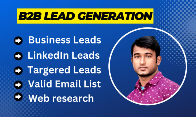 Gig Preview - Do b2b lead generation and find valid emails from linkedin