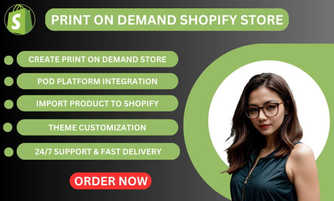 Gig Preview - Create a shopify print on demand shopify pod with printfy or printful for store