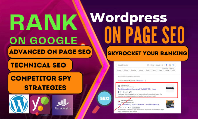 Gig Preview - Do wordpress onpage seo with rankmath or yoast to skyrocket rankin