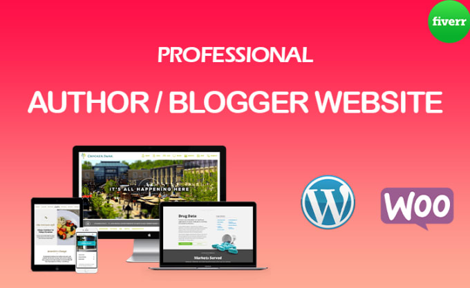 Gig Preview - Do responsive author website or blogger website and blog in wordpress