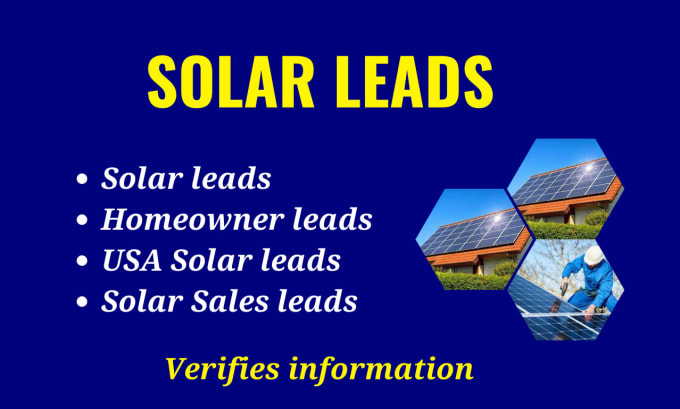 Gig Preview - Generate solar leads, homeowner leads, in USA