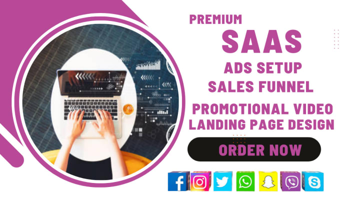 Gig Preview - Design saas landing page saas facebook ads google ads tiktok ads