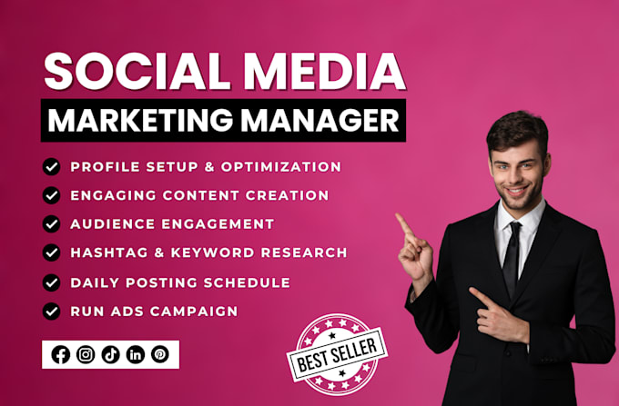 Gig Preview - Be your social media marketing manager and content creator