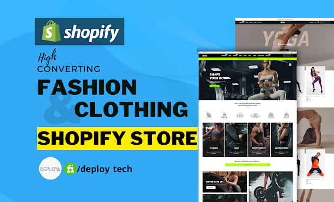 Gig Preview - Design shopify clothing store, dropshipping shopify website or clothing website