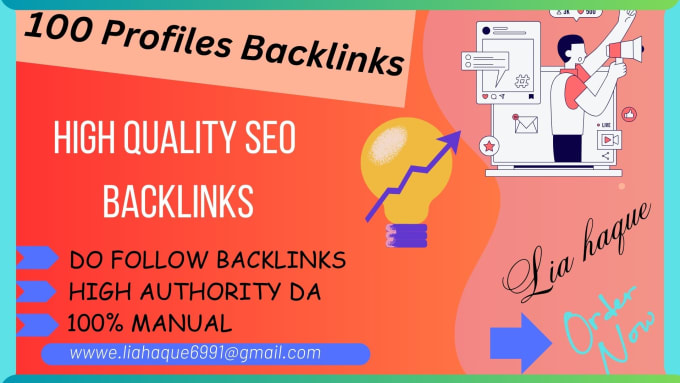 Gig Preview - Create profiles backlinks from high da quality websites