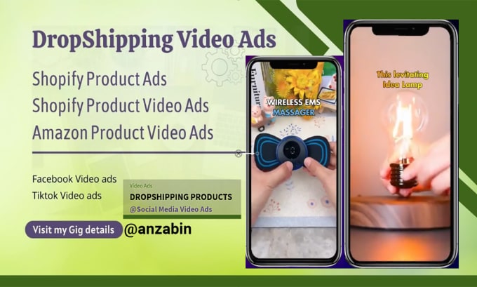 Gig Preview - Create dropshipping video ads product video ads for facebook ig ads