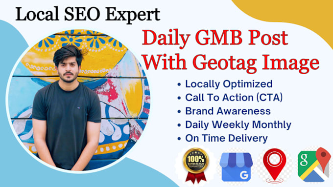 Gig Preview - Boost your google my business with 30 gmb posts including geotag image and SEO