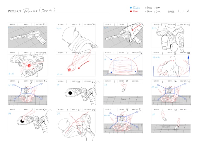 Gig Preview - Do professional storyboard artist for your project