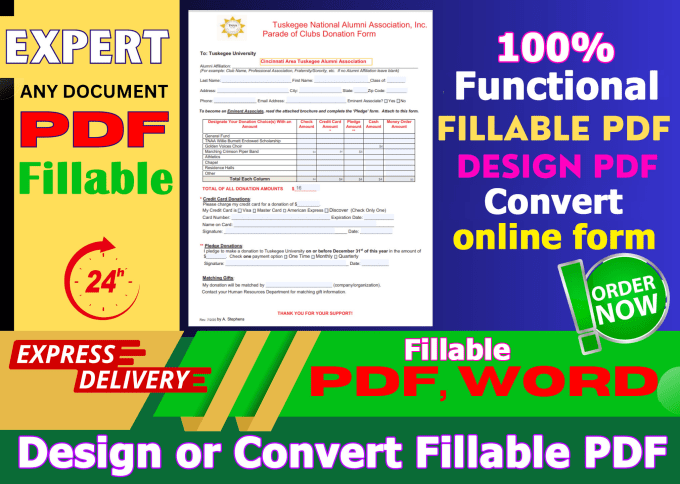 Gig Preview - Create fillable pdf forms design fillable pdf form or  invoice within 2 hours