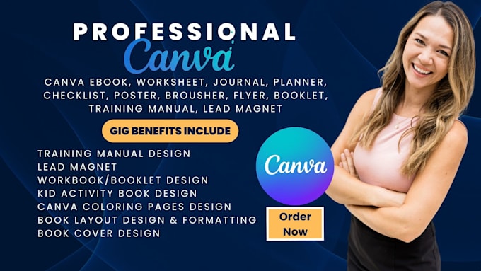 Gig Preview - Do canva ebook, worksheet, journal, planner, checklist, poster, brochure, flyer