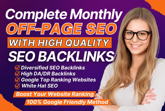 Gig Preview - Do monthly off page SEO service with high authority white hat dofollow backlinks