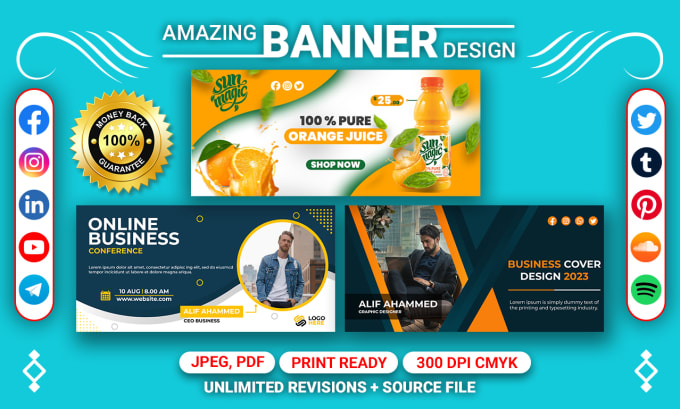 Gig Preview - Design a awesome facebook banner and any social media banner design for you