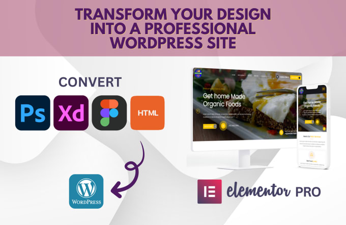 Gig Preview - Convert psd, html to wordpress with elementor pro