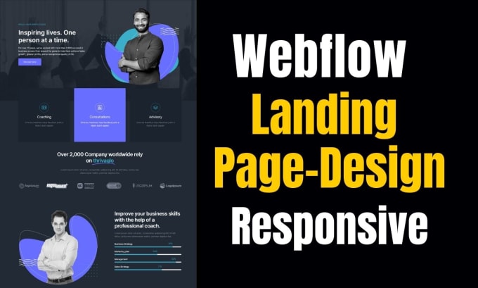 Gig Preview - Develop webflow website webflow landing page webflow animation for your business