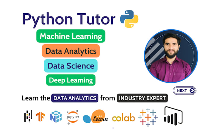 Gig Preview - Do python machine learning projects, data science, data analysis, teach as tutor