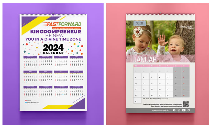 Gig Preview - Design a printable annual calendar for the year 2025