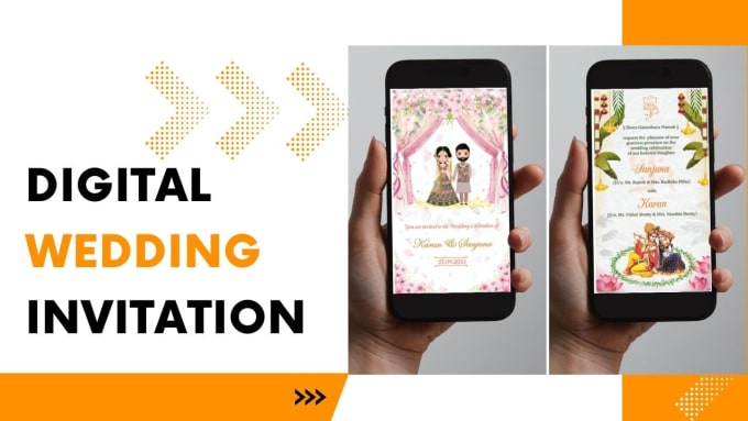 Gig Preview - Design digital wedding invitation, indian wedding