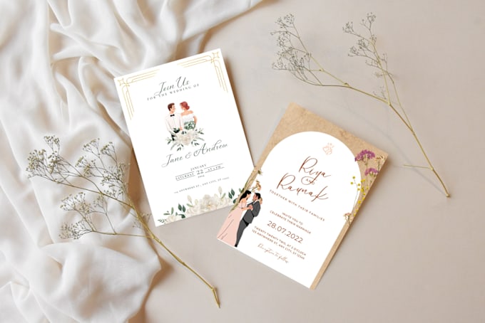 Gig Preview - Design an elegant wedding invitation for your wedding