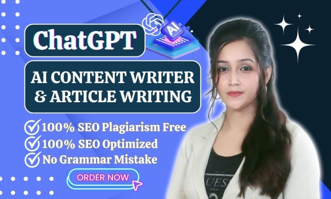 Gig Preview - Be your SEO optimized ai content writer using chat gpt article writing