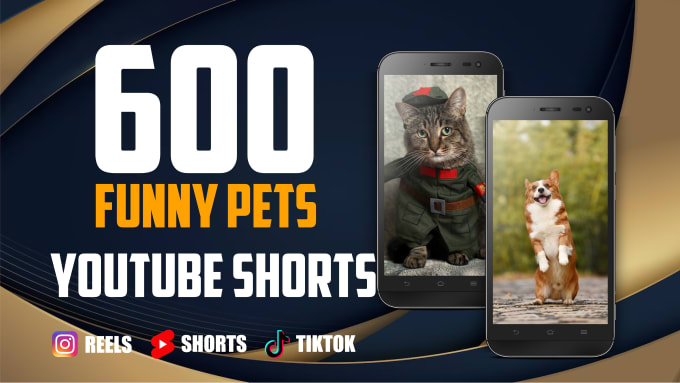 Gig Preview - Create 550 monetizable viral funny pets videos or youtube shorts