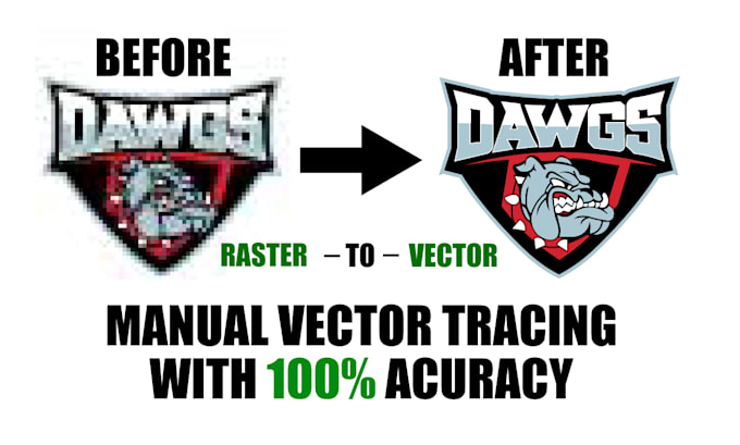 Gig Preview - Vector trace enhance logo vectorize ai, pdf, cdr, eps, svg in quick turnaround