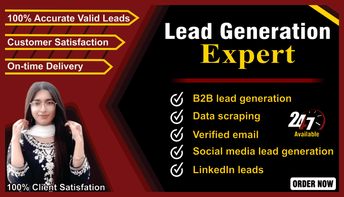 Gig Preview - Do  b2b lead generation linkedin leads and email listing