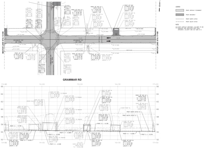 Gig Preview - Do road profile,cross section,pipe line,ditch grade by civil 3d