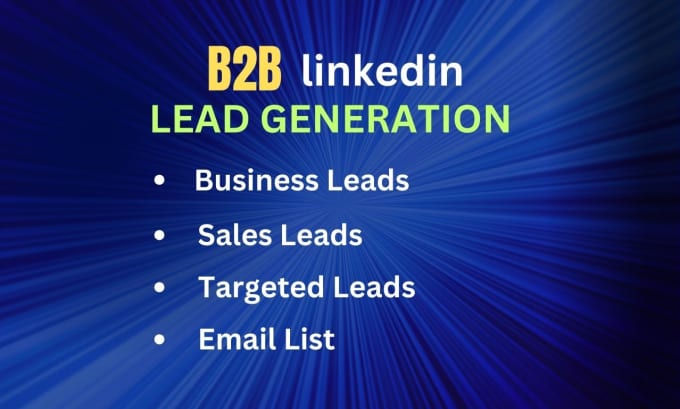 Gig Preview - B2b lead generation, business leads, sales leads, email list for any business