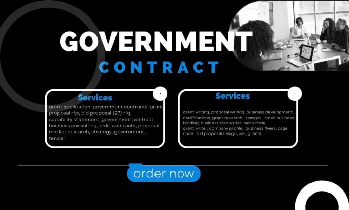 Gig Preview - Do  government contract capability statement, business grants bid proposal