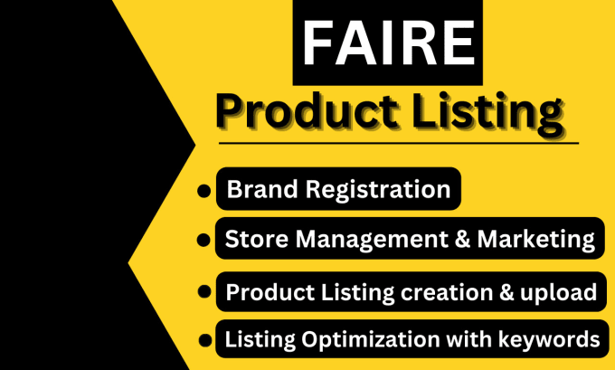 Gig Preview - List and products upload on faire and store management