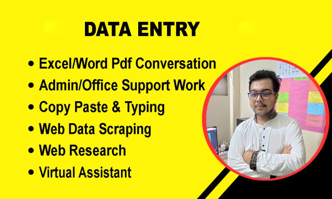 Gig Preview - Be your virtual assistant for data entry,copy paste typing