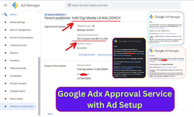 Gig Preview - Get your adx ma approval and ad setup done professionally