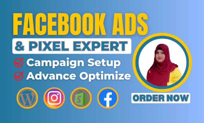 Gig Preview - Run wordpress facebook ads campaign shopify fb advertising and instagram ads