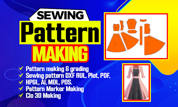 Gig Preview - Be your sewing PDF pattern maker a0,a4,us letter, ai, dxf, clothing pattern