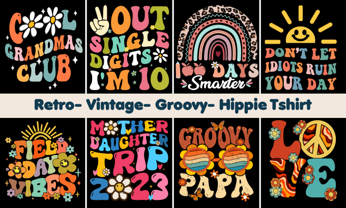 Gig Preview - Design tshirts with retro, vintage, groovy, and other styles