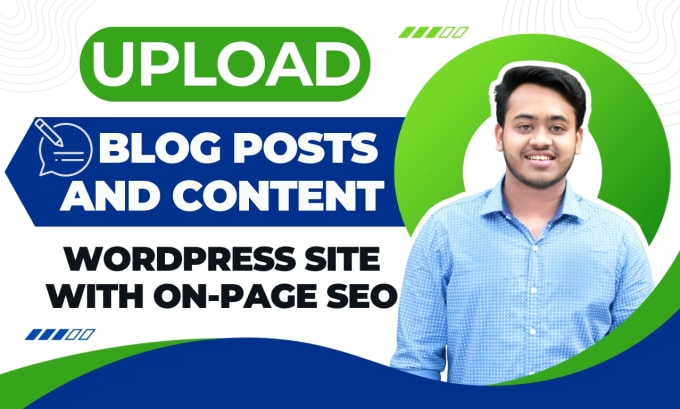 Gig Preview - Upload blog and content with on page SEO as a wordpress site VA