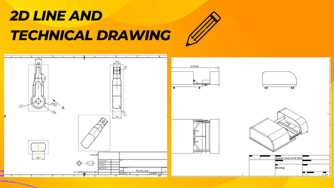 Gig Preview - Do technical line and 2d drawing