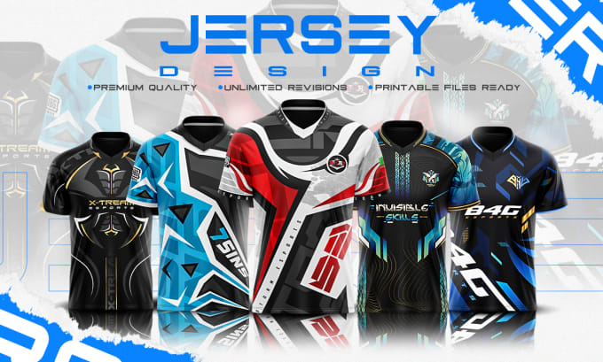 Gig Preview - Design sublimation esports and gaming jersey or sports merchandise