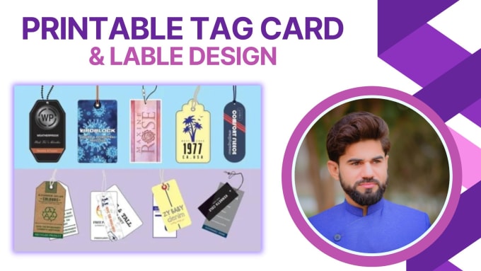 Gig Preview - Design clothing label tags card, brand gift nd coupon card