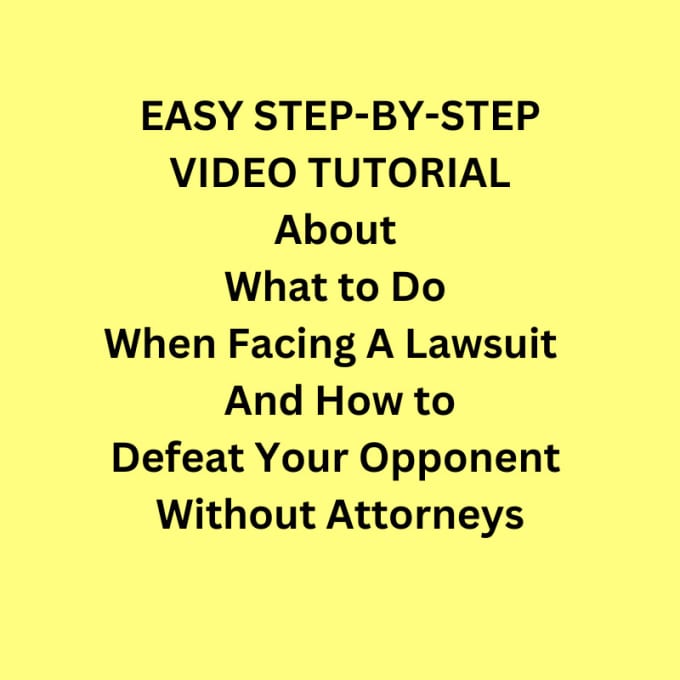 Gig Preview - Click here to get help on how to respond to a lawsuit effectively video tutorial