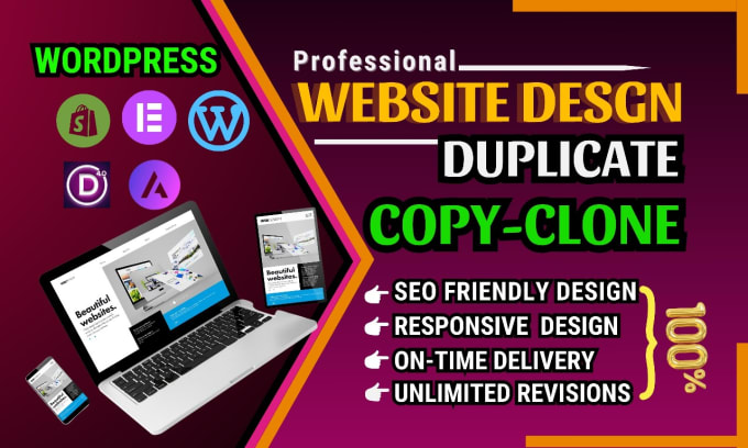 Bestseller - redesign duplicate and copy clone website using wordpress elementor