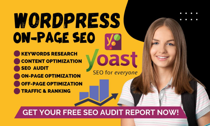 Gig Preview - Do wordpress yoast onpage technical seo optimization, meta tag, image alt tag,h1