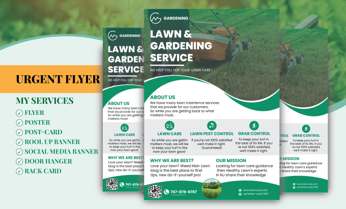 Gig Preview - Design urgent flyers for lawn care, junk removal, pressure washing,cleaning