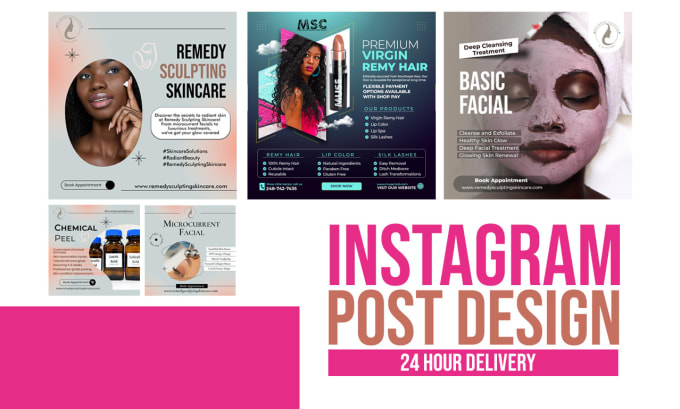 Gig Preview - Create custom instagram post designs for social media, fashion, beauty