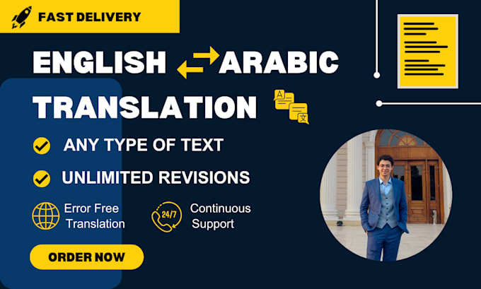 Gig Preview - Translate english and arabic text