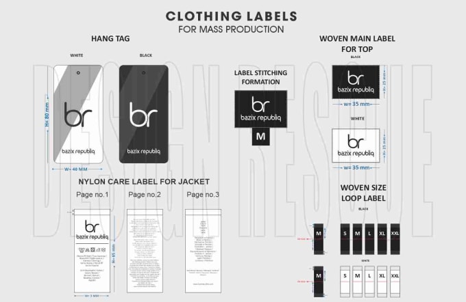 Gig Preview - Design garment labels, apparel labels, hang tags, care label