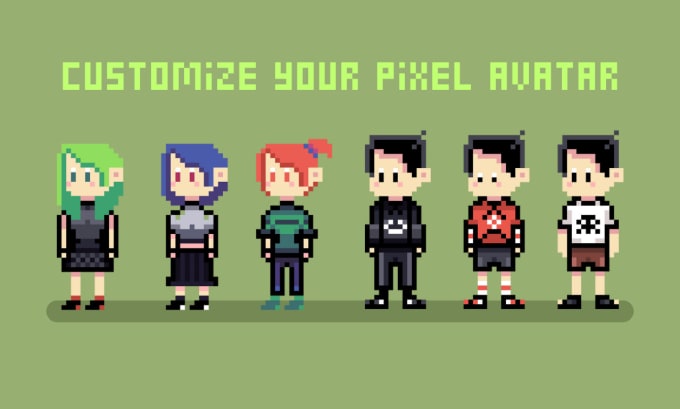 Gig Preview - Create your own pixel avatar, and you can customize it